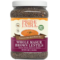 Pride Of India - Indian Whole Brown Crimson Masur Lentils - Protein & Fiber Rich Masoor Whole