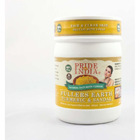 Pride Of India - Fuller's Earth Indian Clay Healing Face Mask Powder w/ Turmeric & Sandalwood, Half Pound Jar, 100% Natural