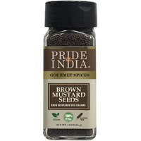 Pride of India ??? Brown Mustard Seed Whole ??? Gourmet Indian Spice ??? Hot & Spicy Flavor ??? Ideal seasoning for sauces/dips/spice blends ??? Easy to Use ??? 3 oz. Small Dual Sifter Bottle