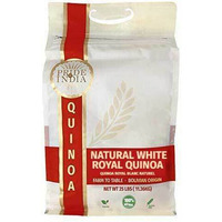 Natural Royal Bolivian White Quinoa - 25 Pound Bulk Bags - Bold Flavorful Prewashed Whole Golden Grains 6g Protein 3g Fiber - Superb Value 250+ Servings per Bag by Pride Of India