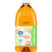 Great Value White Grape/Peach 100% Juice, 64 fl oz