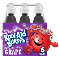 Kool Aid Bursts Grape Kids Drink, 6 Count Pack, 6.75 fl oz Bottles