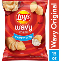 Lay's Wavy Original Potato Chips;  Party Size;  13 oz Bag