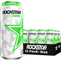 Rockstar Pure Zero Sugar Limon Pepino - Lime Cucumber Energy Drink;  16 oz;  12 Pack Cans