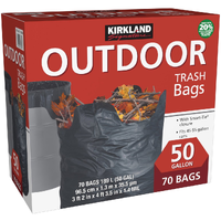 Kirkland Signature 50-Gallon Outdoor Trash Bag, 70-count