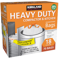 Kirkland Signature 18-Gallon Compactor & Kitchen Trash Bag, 70-count