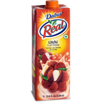 Dabur Real Litchi Fruit Juice Nectar - 1 L (33.8 Fl Oz)