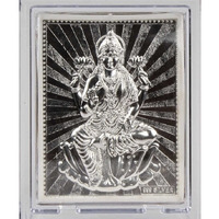 999 Pure Silver Laxmi Ji Photo Frame - 3 In x 2.5 In