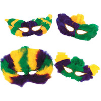 Beistle Party Decoration Mardi Gras Fanci-Feather Masks- Pack of 12