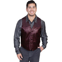 Scully Men's 607 Ostrich Trim Vest Black Cherry 42