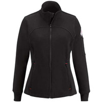 Bulwark Women's Zip Front Fleece Jacket-Cotton/Spandex Blend XS Black