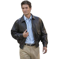 BUFFED LEATHER BOMBER Black 1010-4XL