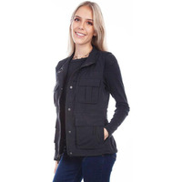 Scully Western Vest Womens Multi Pocket Zip Nylon 2X Black F0_6262