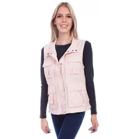 Scully Western Vest Womens Multi Pocket Nylon L Petite Rose F0_6262