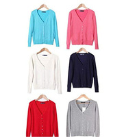 New Year Cardigans Long Sleeves Button Down Style, X Large/Red