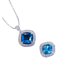 Festive Fashion 4pc Princess Signature Jewelry Set, BLUE TOPAZ