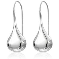 Intensity Tear Drop Hook Earrings Solid 925 Sterling Silver