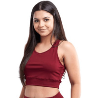 JupiterGear Racerback Lightweight Training Crop Tank Top Burgundy