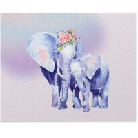 Onetify Mother and Baby Auspicious Elephant Jigsaw Puzzle 500-Piece