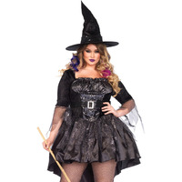 Leg Avenue Women's Plus Size Black Magic Mistress, 1X / 2X