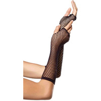 Leg Avenue Women's OS Triangle Net Fingerless Gloves, Black, One Size