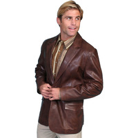 Scully Men's Lamb Leather Blazer Tall Medium Brown 44 LNG