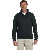 Jerzees Adult Super Sweats Quarter-Zip Cadet Collar Sweatshirt - Black - 2XL