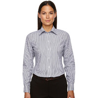 Devon & Jones Ladies' Cron Woven Collection Banker Stripe M NAVY