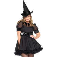 Leg Avenue Women's Plus Size Bewitching Witch, Black, 3X-4X