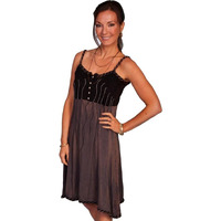 Scully Western Dress Womens Double Straps Short XS Black HC125