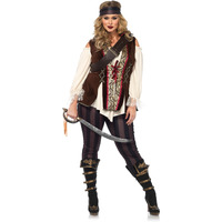 Leg Avenue Women's Plus Size Captain Blackheart Costume, Multi, 1X/2X