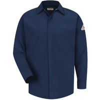 Bulwark Concealed-Gripper Pocketless Work Shirt M Navy