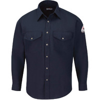 Bulwark Snap-Front Uniform Shirt - Nomex IIIA - 4.5 oz. S Navy