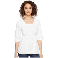 Scully Cantina Carla 3/4 Sleeve Top White MD