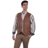 Scully 507 Men's Lambskin Snap Front Vest, Saddle Tan - 4X