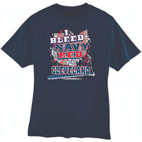 Encore Cleveland Baseball I Bleed Navy & Red - GO Cleveland! T-Shirt| Size| X-Large