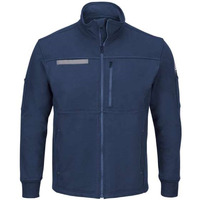 Bulwark Zip Front Fleece Jacket-Cotton /Spandex Blend M Navy