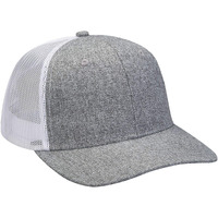 Adams Heather Woven/Soft Mesh Trucker Cap OS CHARCOAL/ WHITE