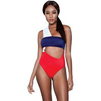 Be Wicked 1973 Kennedy Swimsuit, Red/White/Blue, Small