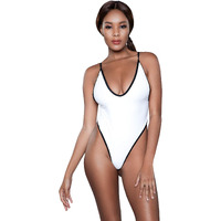 Be Wicked 1981 Payton Swimsuit, White/Black, Small