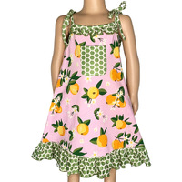 AnnLoren Big Little Girls Pretty as a Peach Pink Spaghetti Strap Dress 2-3T