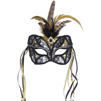 Lace Venetian Mask, Normal Size Black