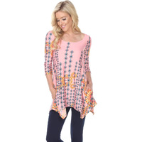 212 Main 1301-46-XL Rella Tunic Top - Pink Extra Large