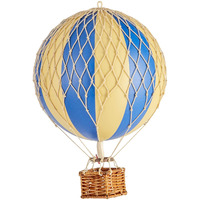 Authentic Models, Travels Light Air Balloon, Hanging Home Decor - 11.80 Inch Height, Historic Hot Air Balloon Model for Home Decor, Detailed Vintage Decorations to Hang from Ceiling - Blue Double