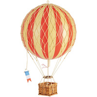 Authentic Models, Travels Light Air Balloon, Hanging Home Decor - 11.80 Inch Height, Historic Hot Air Balloon Model for Home Decor, Detailed Vintage Decorations to Hang from Ceiling - True Red