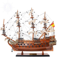 Old Modern Handicrafts San Felipe Small Ship Model - Fully Assembled Ship Model Exquisite Nautical Dcor for Home & Office - 19.0L x 7.0W x 18.0H Inches