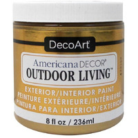 Decoart LivingMetallcs8ozBrass Americana Outdoor Living Metallics8ozBrass