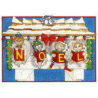 Pipsqueak Productions C440 Noel Mailbox Cat Christmas Boxed Cards - Pack of 10