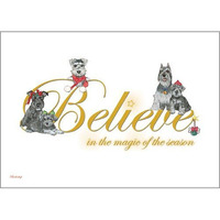 Pipsqueak Productions C702 Schnauzer Believe Christmas Boxed Cards - Pack of 10