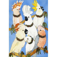 Pipsqueak Productions C949 Cockatoo Holiday Bird Christmas Boxed Cards - Pack of 10